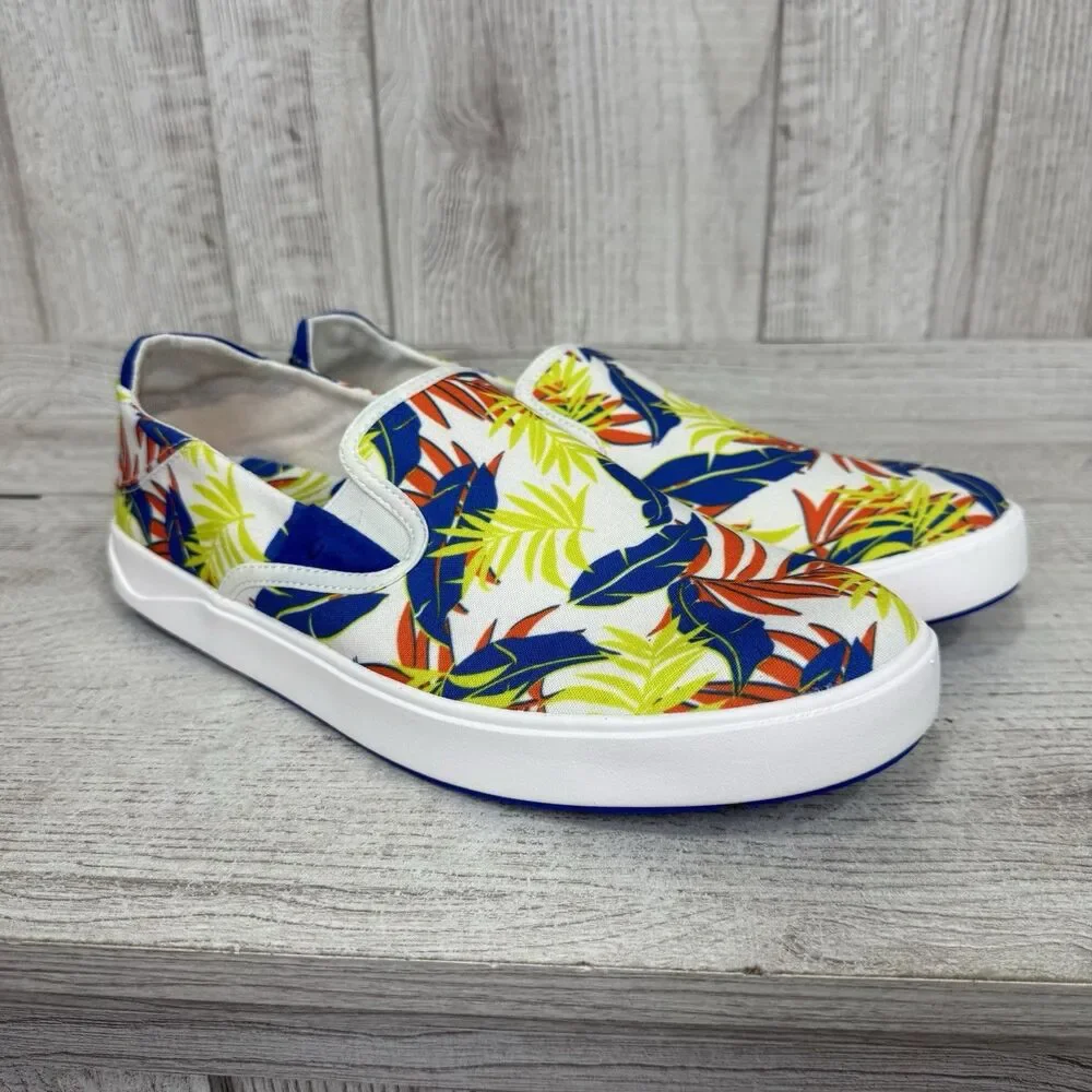 Olukai Lae'ahi Pa'I Slip-On Sneaker Men's Size 11 Surfer Off White Aloha Tropic